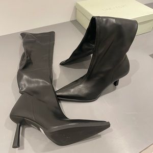 Oak + Fort knee high vegan leather boots